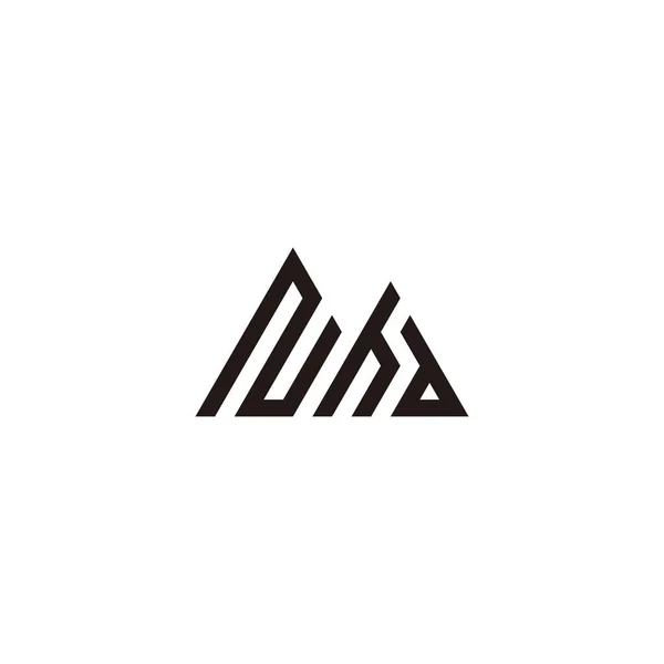 Letra Montanhas Símbolo Geométrico Vetor Logotipo Simples — Vetor de Stock