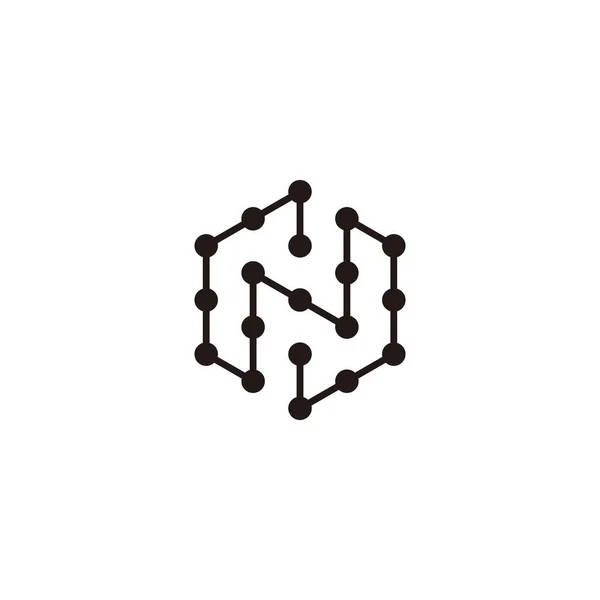 Litera Sześciokąt Molekuły Unikalny Symbol Geometryczny Prosty Wektor Logo — Wektor stockowy