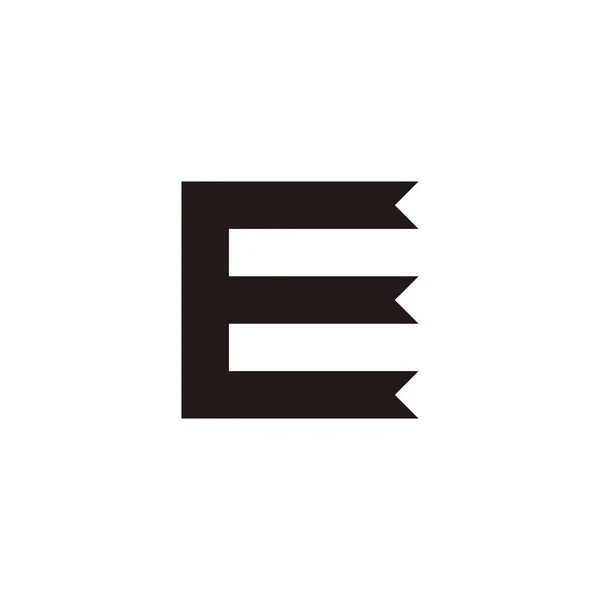 Huruf Pita Simbol Geometris Persegi Vektor Logo Sederhana - Stok Vektor