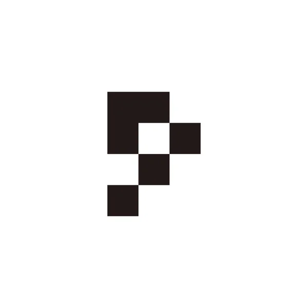 Carta Escadas Símbolo Geométrico Quadrado Vetor Logotipo Simples — Vetor de Stock
