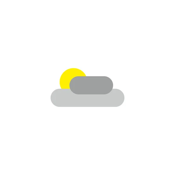 Сонячний Хмарний Геометричний Символ Простий Вектор Логотипу — стоковий вектор
