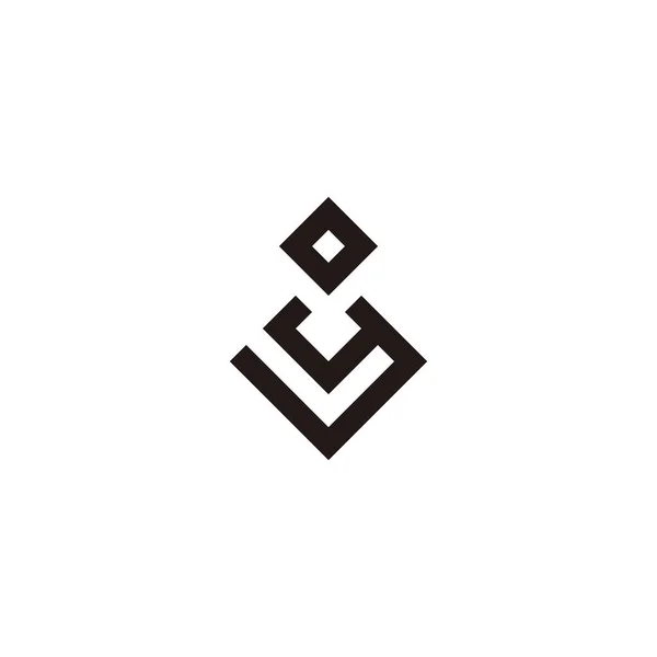 Letter Vierkant Elegante Omtrek Geometrisch Symbool Eenvoudige Logo Vector — Stockvector
