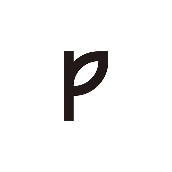 Plante Lettre Symbole Géométrique Simple Logo Vecteur — Image vectorielle