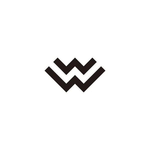 Harfi Çift Çizgi Kare Geometrik Sembol Basit Logo Vektörü — Stok Vektör