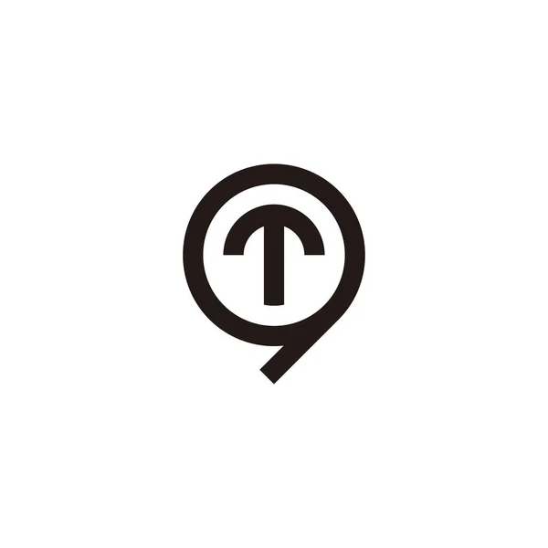字母T 圆形几何符号简单标识向量 — 图库矢量图片