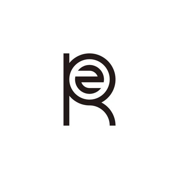 字母R中的第2号 圆形几何符号简单标识向量 — 图库矢量图片