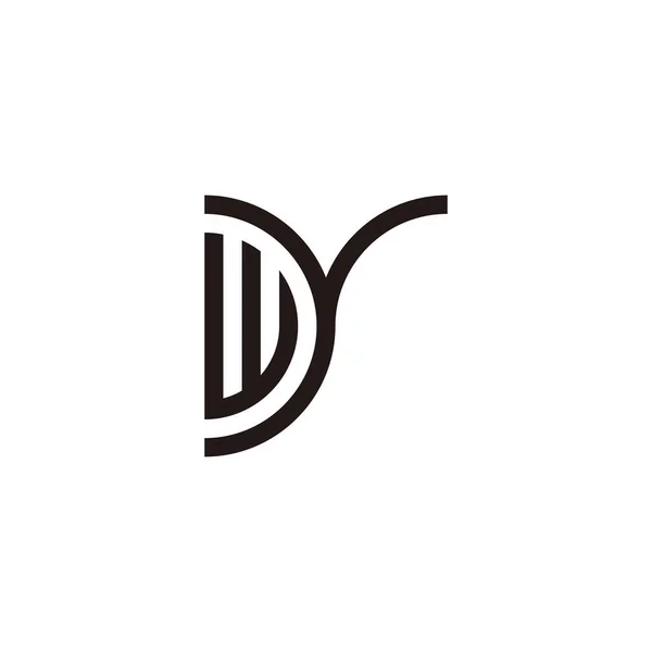 Літера Викривлення Геометричний Символ Простий Вектор Логотипу — стоковий вектор