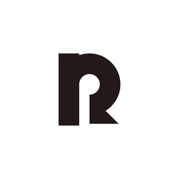 字母R轮廓 独特的几何符号 简单的标识向量 — 图库矢量图片
