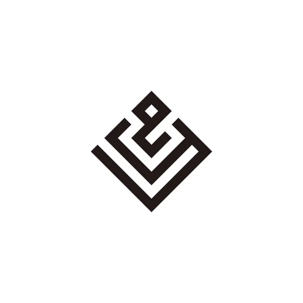 Bokstaven Och Rektangel Geometrisk Symbol Enkel Logotyp Vektor — Stock vektor