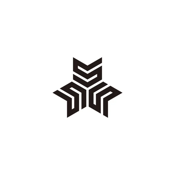Lettere Direzioni Simbolo Geometrico Semplice Logo Vettoriale — Vettoriale Stock