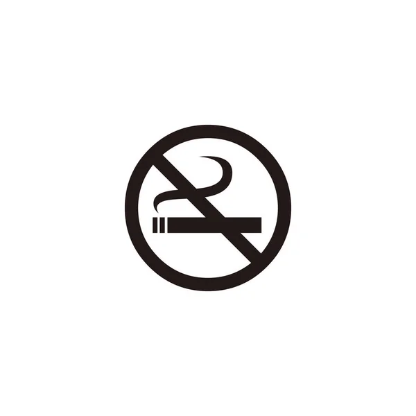 Nebezpečí Zákaz Kouření Geometrický Symbol Jednoduchý Vektor Loga — Stockový vektor