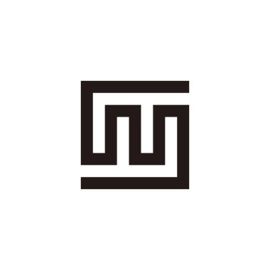 S harfi, kare çizgi geometrik sembolü basit logo vektörü