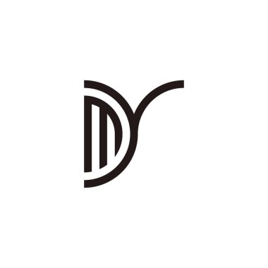 Bağlantı geometrik sembolümü basit logo vektörüne yazdır