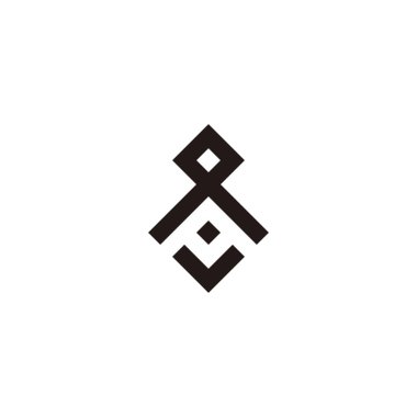 A harfi 8 numara kare, zarif geometrik sembol basit logo vektörü