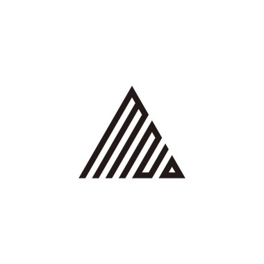 M harfi, N ve D üçgeni, geometrik sembol oluşturma basit logo vektörü