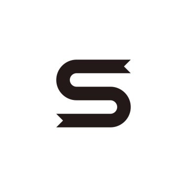 S harfi şeridi, eğri geometrik sembol basit logo vektörü