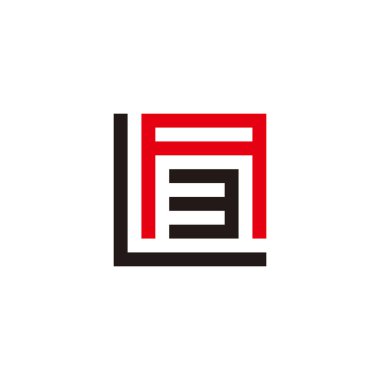 L harfi, A ve 3 numaralı geometrik sembol basit logo vektörü