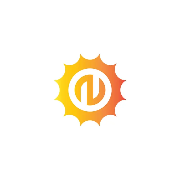 Буква Геометрическом Символе Солнца Простой Вектор Логотипа — стоковый вектор