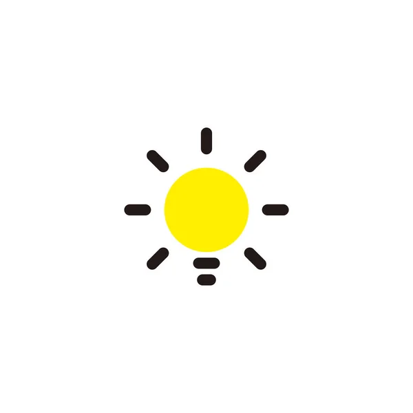 Сонячний Ламповий Геометричний Символ Простий Вектор Логотипу — стоковий вектор