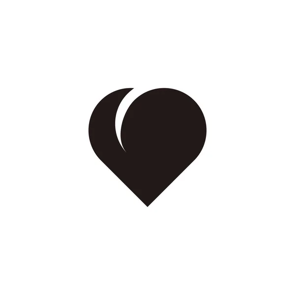 Serce Balon Geometryczny Symbol Prosty Wektor Logo — Wektor stockowy