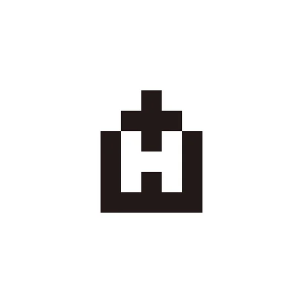 字母W和H 正方形几何符号简单标识向量 — 图库矢量图片