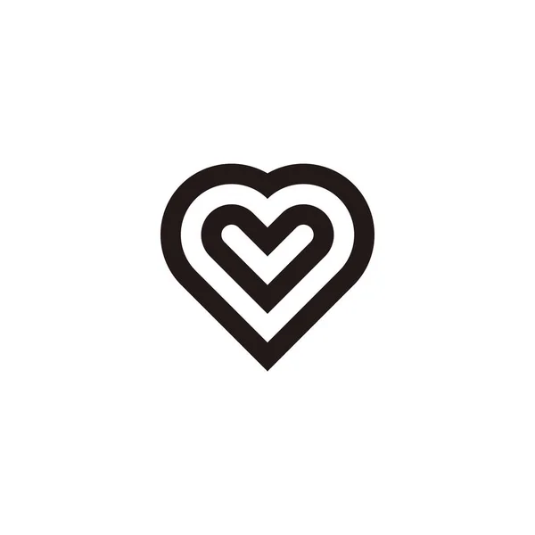 Coração Letra Linha Símbolo Geométrico Vetor Logotipo Simples —  Vetores de Stock