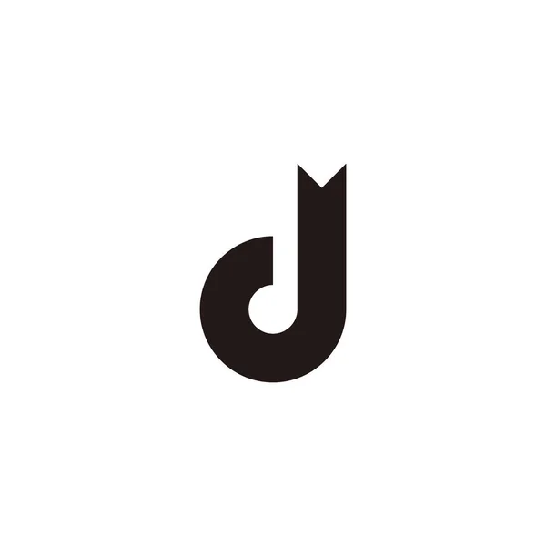 Carta Fita Delinear Símbolo Geométrico Vetor Logotipo Simples — Vetor de Stock