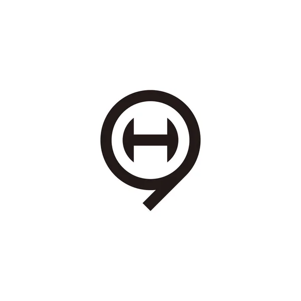 9の文字H 円の幾何学的なシンボルシンプルなロゴベクトル — ストックベクタ