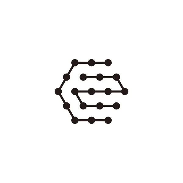 Letra Número Moléculas Hexágono Símbolo Geométrico Simple Logo Vector — Archivo Imágenes Vectoriales