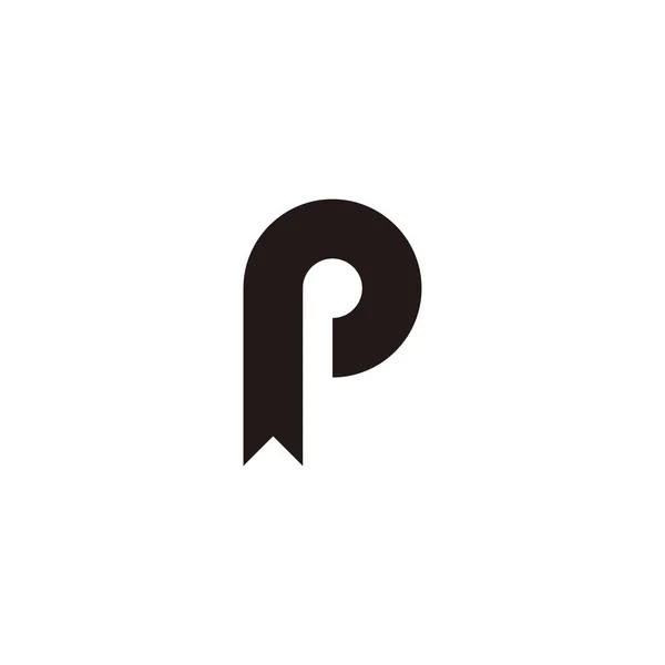 Wstążka Literowa Zarys Symbolu Geometrycznego Prosty Wektor Logo — Wektor stockowy