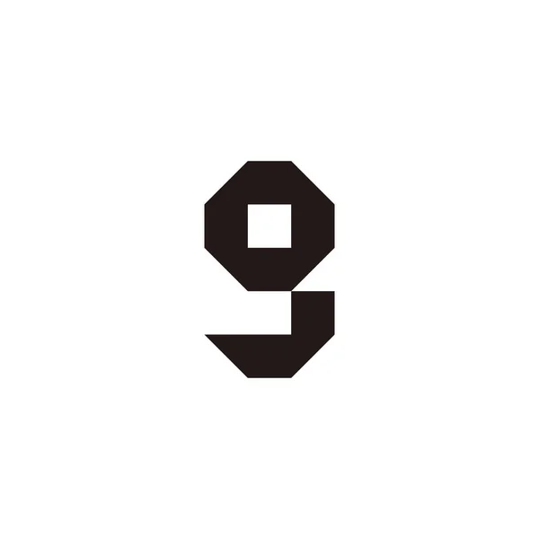 Letter Nummer Vierkant Geometrisch Symbool Eenvoudig Logo Vector — Stockvector