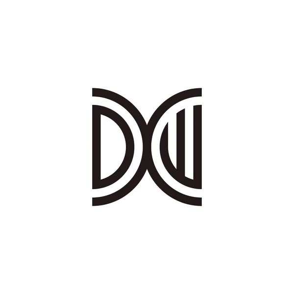 Huruf Kurva Dxw Simbol Geometris Vektor Logo Sederhana - Stok Vektor