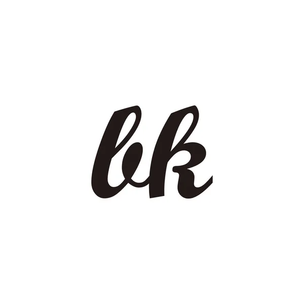 文字Bkは 幾何学的なシンボルシンプルなロゴベクトルを接続 — ストックベクタ