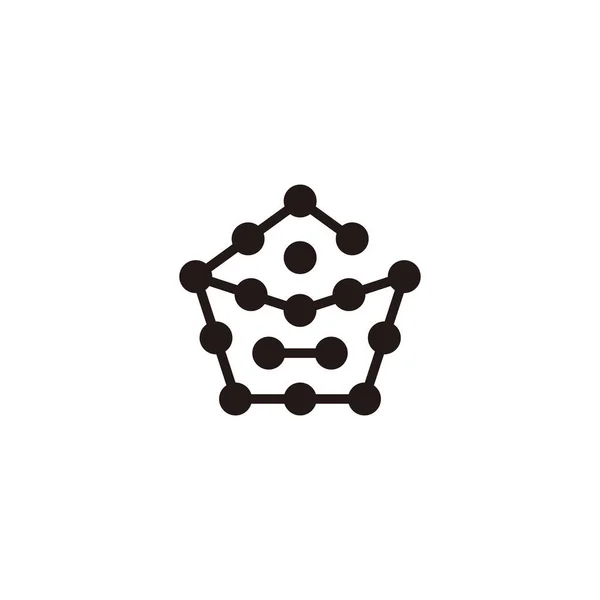Numer Wielokąt Molekuły Symbol Geometryczny Prosty Wektor Logo — Wektor stockowy