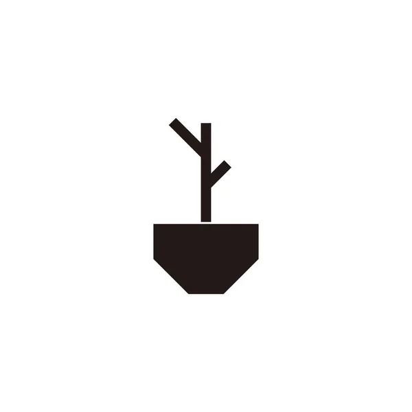 Pot Symbole Géométrique Végétal Simple Vecteur Logo — Image vectorielle