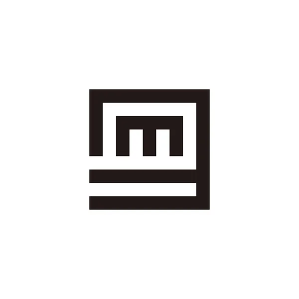 Letra Símbolo Geométrico Cuadrado Simple Logo Vector — Vector de stock