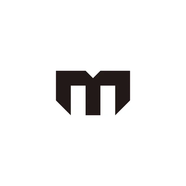 字母M植物 正方形几何符号简单标识向量 — 图库矢量图片