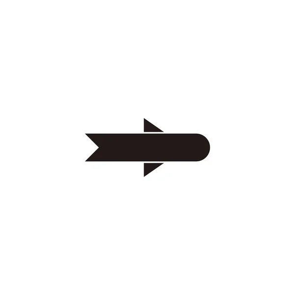 Rocket Piega Simbolo Geometrico Semplice Vettore Logo — Vettoriale Stock