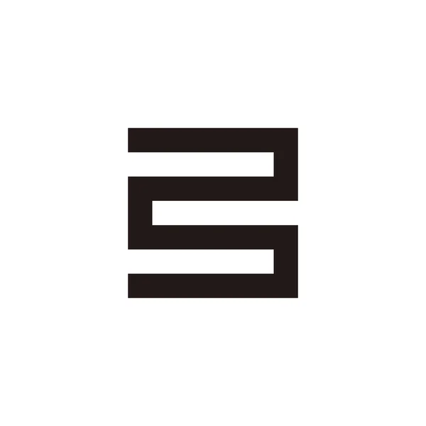 Número Curva Símbolo Geométrico Quadrado Vetor Logotipo Simples — Vetor de Stock