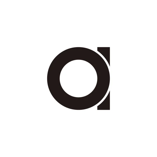 Litera Okrąg Symbol Geometryczny Prosty Wektor Logo — Wektor stockowy