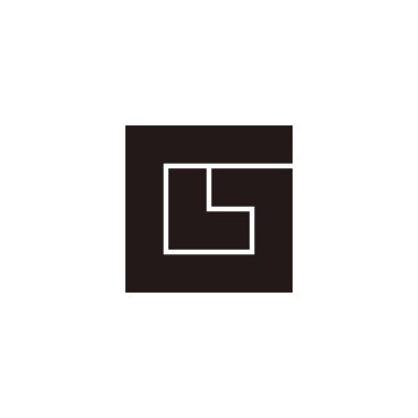 G karede L harfi, geometrik sembolü özetliyor basit logo vektörü