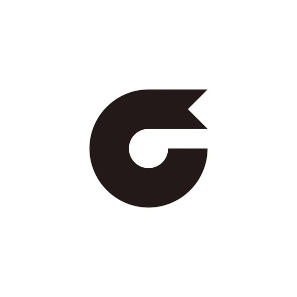 Letter Ribbon Circle Geometric Symbol Simple Logo Vector — Stock Vector