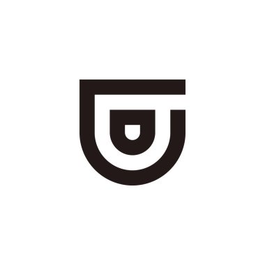 G harfi gülümseme, geometrik sembolün ana hatları basit logo vektörü