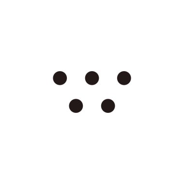 W harfi beş nokta geometrik sembol basit logo vektörü