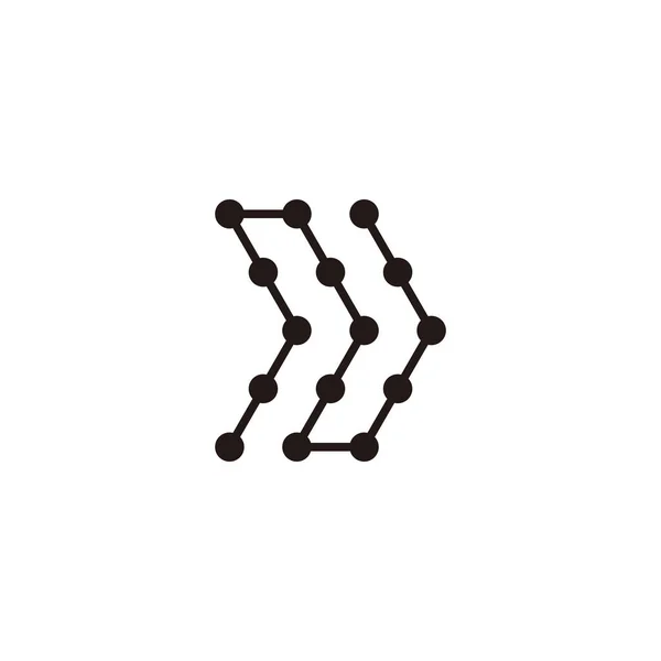 Letter Richting Moleculen Geometrisch Symbool Eenvoudige Logo Vector — Stockvector