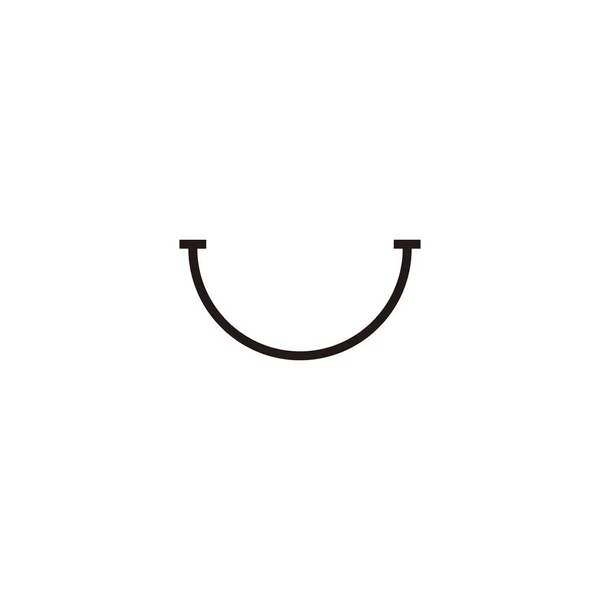 Symbol Uśmiechu Symbol Geometryczny Linii Prosty Wektor Logo — Wektor stockowy