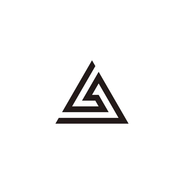 Letter Connect Trojúhelníkový Geometrický Symbol Jednoduchý Vektor Loga — Stockový vektor