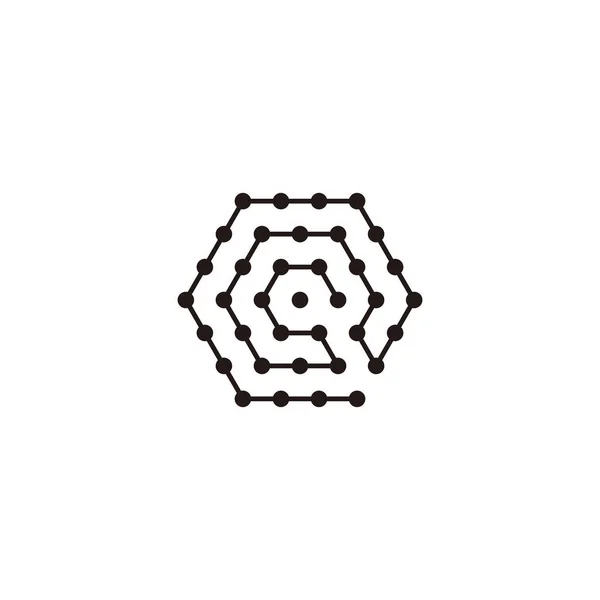 Carta Hexágono Moléculas Arredondadas Símbolo Geométrico Vetor Logotipo Simples —  Vetores de Stock