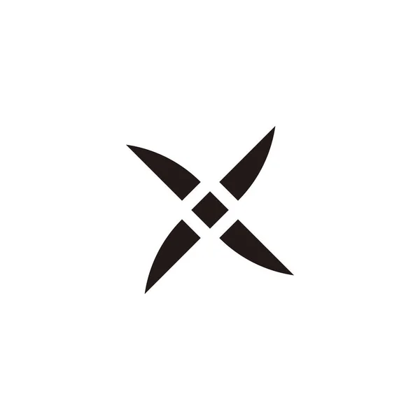 Carta Faca Símbolo Geométrico Vetor Logotipo Simples — Vetor de Stock