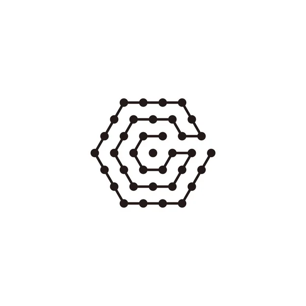 Carta Hexágono Moléculas Arredondadas Símbolo Geométrico Vetor Logotipo Simples —  Vetores de Stock